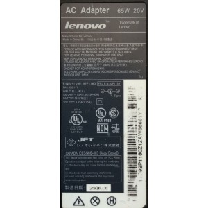 CARGADOR / ADAPTADOR DE FUENTE DE ALIMENTACION LENOVO / NUMERO DE PARTE 92P1160 / PA-1650-17I / 92P1159 / ENTRADA VCA 100-240V~1.5A(1,5A) / 50-60HZ / 65W / 20V / SALIDA VCD 20V⎓3.25A(3,25A) / MODELO 92P1160